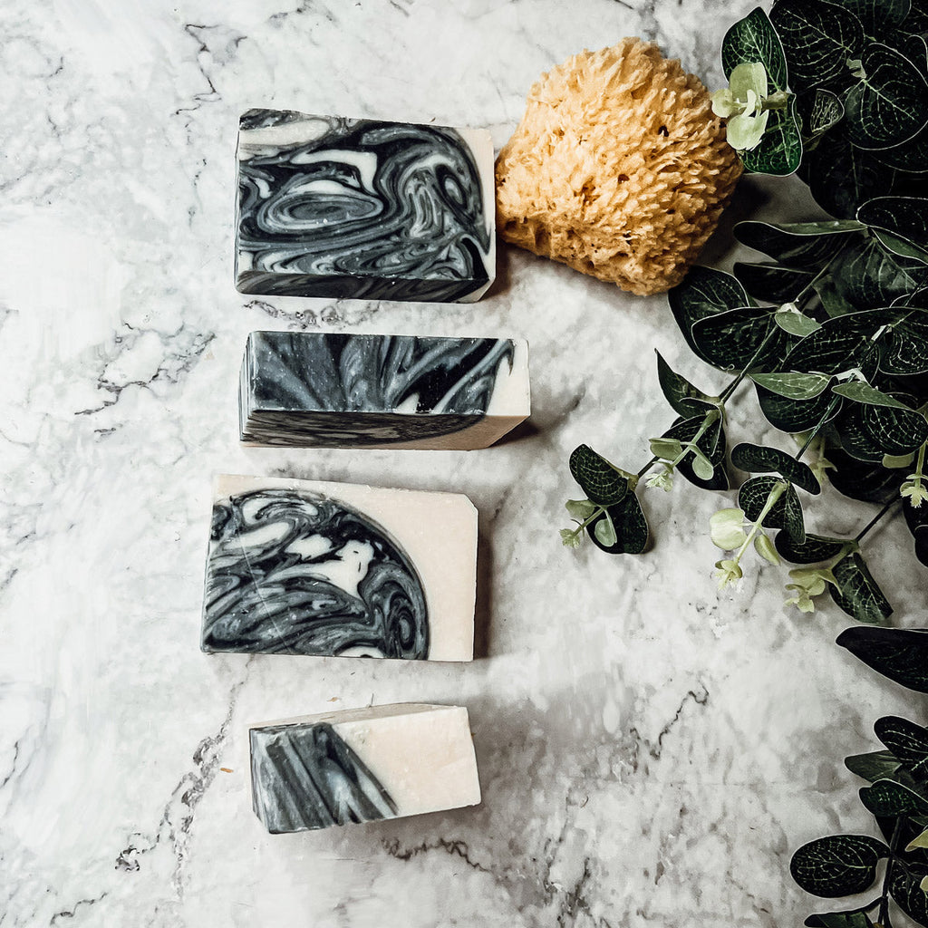Activated Charcoal Soap Bar For Men And Women Patchouli Sandalwood Exfoliating BandsCo Straps