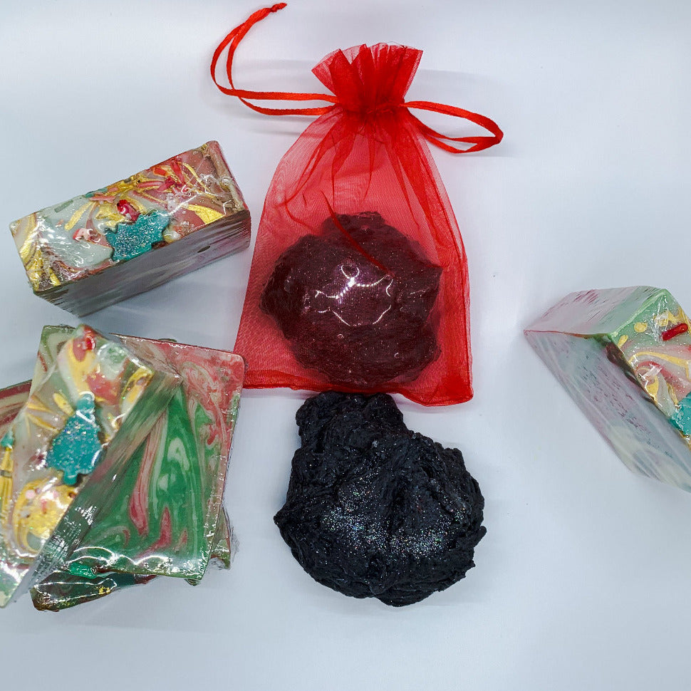 Limited Edition Christmas Tree Vegan Soap 5-6oz Handcrafted Holiday Scented Stocking Stuffer BandsCo Straps