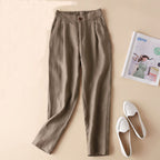 Women's Casual Loose Baggy Linen Straight  Summer Thin Harem Pants - SJB-DIAMOND ELITES