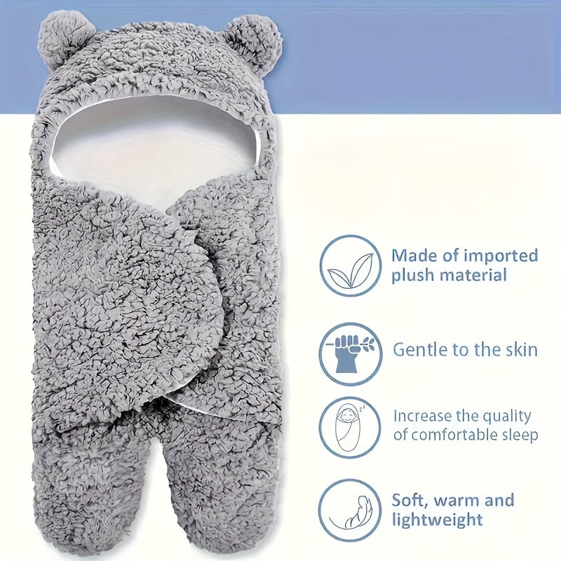 1pc Velvet Sleeping Bag, Cute Bear Shape Wrap Blanket, Christmas, Halloween, Thanksgiving Gift Lootquake LLC