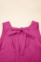 Ashleigh Blue Sleeveless Knot Backless Ruffle Hem Mini Dress