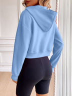 Relaxed Minimalist Zip-Up Dropped Shoulder Hooded Jacket Casual & Comfortable Lightweight Outerwear Stevvex
