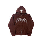 Cross Letter Printing Hooded Sweater Pi-Mart