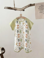 Bamboo Cotton Gauze Cute Animal Print Wearable Blanket, Summer Air Conditioning Sleep Robe