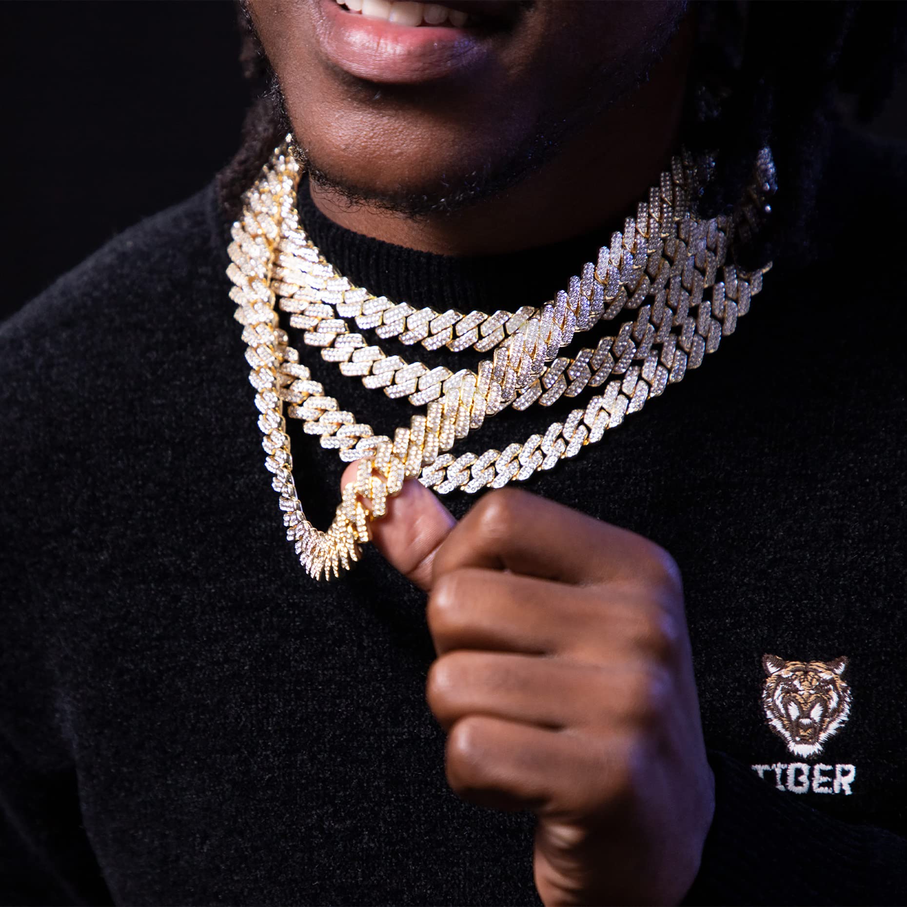 14MM Iced Out Rhombus Cuban Chain Pi-Mart