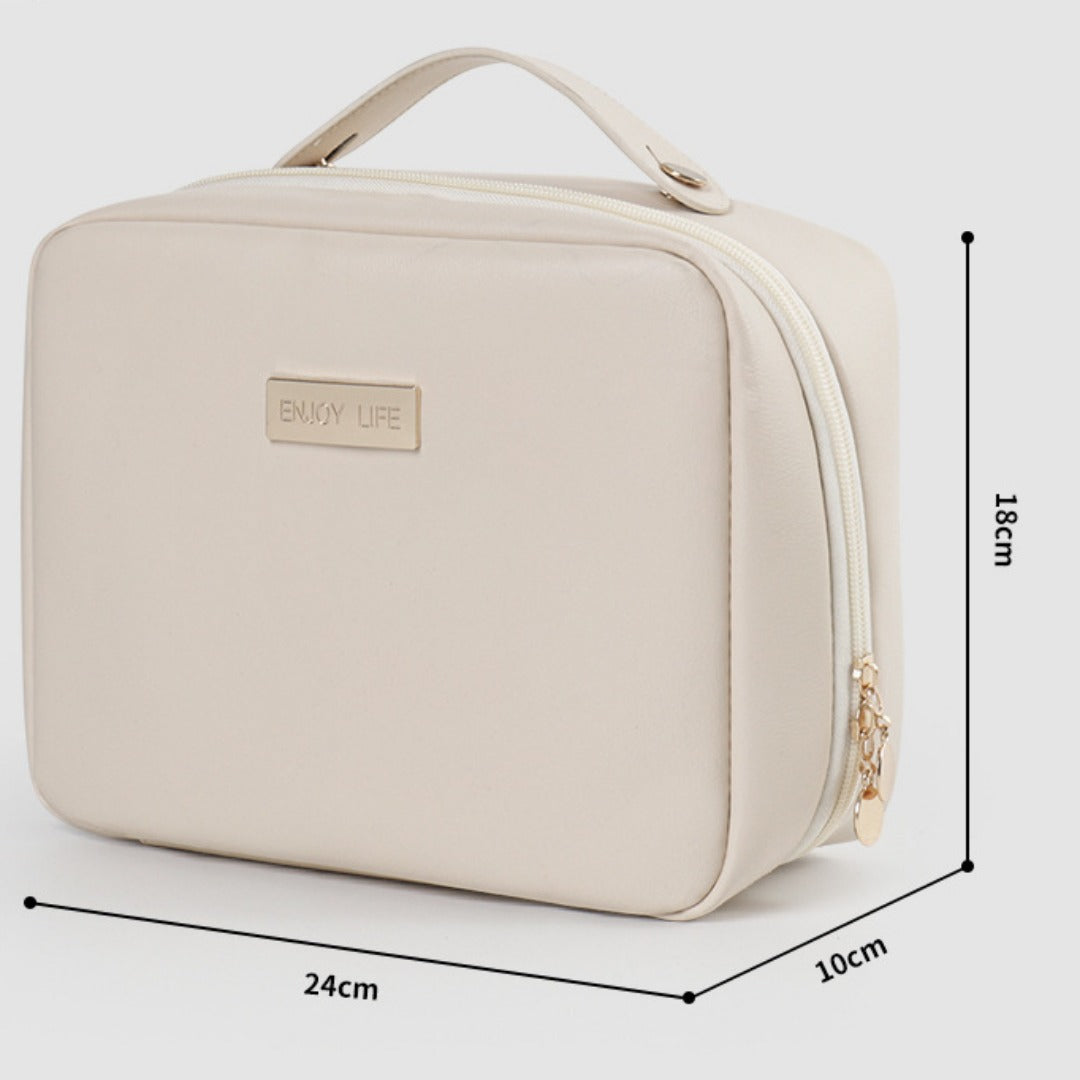 Makeup Bag Organizers, PU Square Portable Cosmetic Bag, Cosmetic Storage Bag, Portable Travel Large-capacity Wash Bag, Makeup Bag with Compartments, - SJB-DIAMOND ELITES
