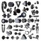 Small Black Punk Stud Earrings Pi-Mart