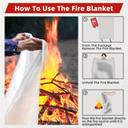 1pc Essential Fire Safety Blanket - Portable, Reusable, Heat-Resistant for Emergency Fire Extinguishing at Home, Kitchen, Fireplace, School, BBQ, Car, Office - Compact, Durable, Easy-to-Use Fire Suppression Solution