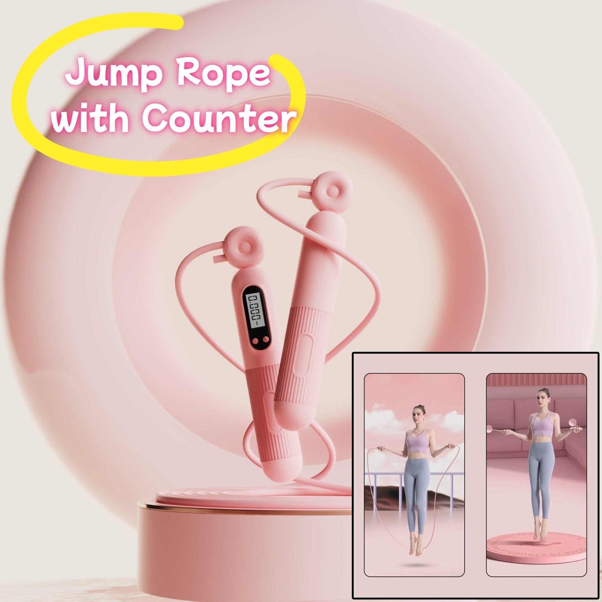 Jump Rope With Counter, Adjustable Skipping Rope With Calorie Counter, Smart Skipping Rope For Fitness Exercise And Weight Lose Pi-Mart