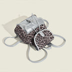 Retro contrasting leopard print backpack, women's autumn and winter design commuter versatile backpack - SJB-DIAMOND ELITES