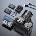KOMERY W3 Digital Camera, 72MP And 12x Optical Zoom Autofocus Camera, Suitable For Photography And Video, 4K Video Blog Camera For YouTube, With 270° Flip Screen, Flash Light, WiFi Connection, 64GB SD Card, 2 Rechargeable Ba Lootquake LLC