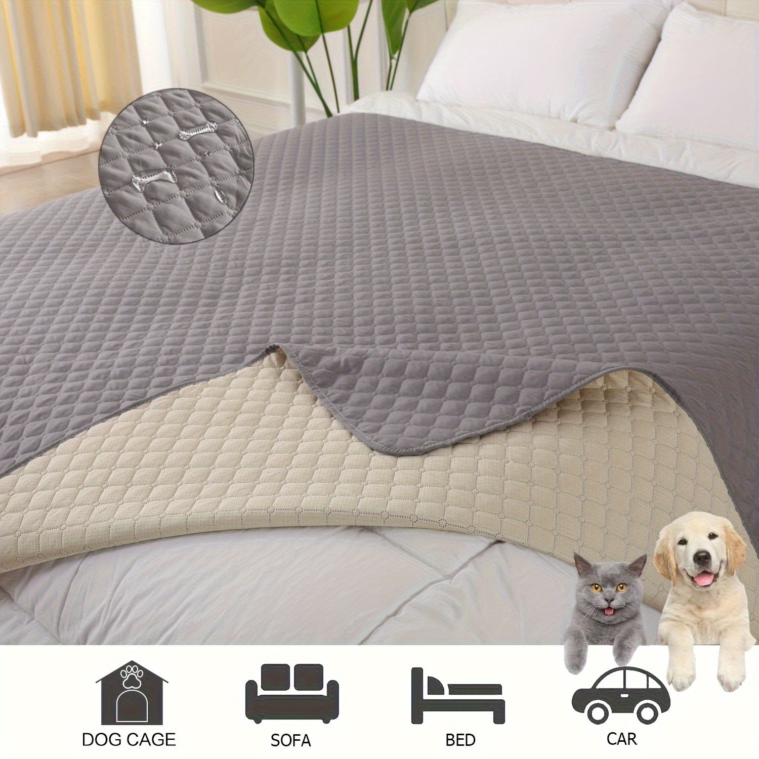 Waterproof non-slip pet mattress, pet blanket, pet furniture mattress, pet sofa waterproof cushion Lootquake LLC