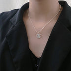 S925 Sterling Silver Bear Retro Necklace Women Pi-Mart