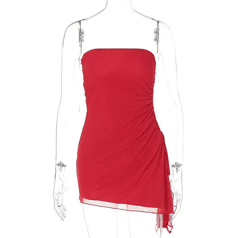 Y2K Tube-top Split Dress Summer Ins Fashion Backless Short Dresses For Women - SJB-DIAMOND ELITES