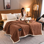 Thick Warm Winter Bed Blankets Wool Blanket Bedspread Pi-Mart