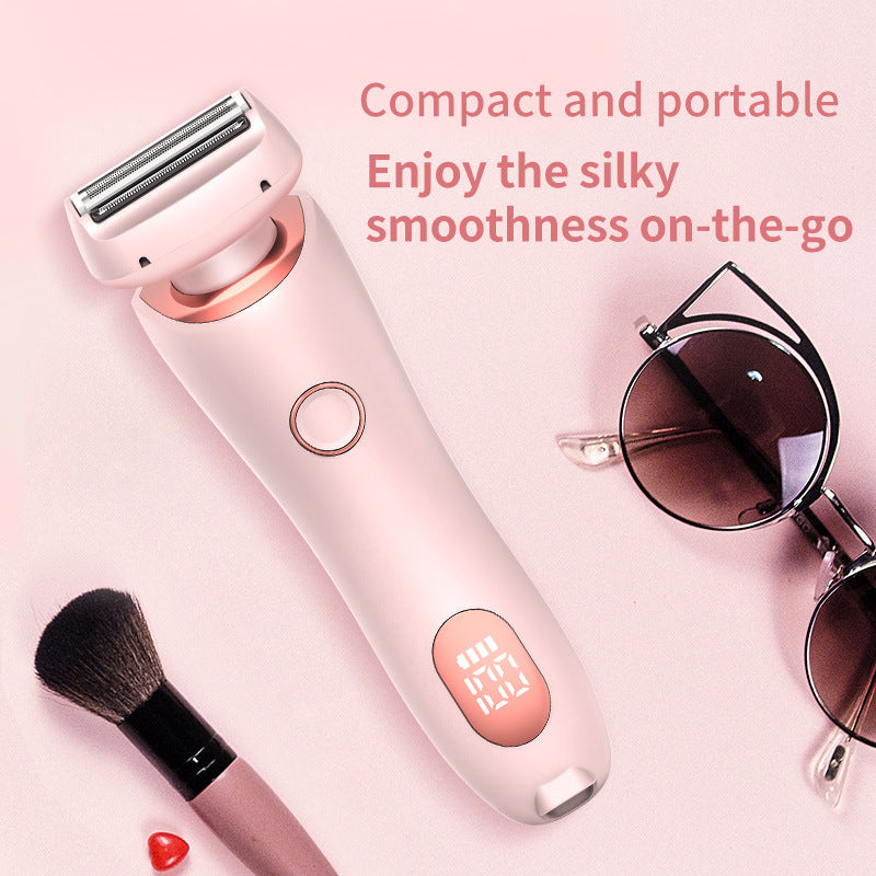 2 In 1 Hair Removal Epilator USB Rechargeable Trimmer Women Body Razor Face Leg Armpit Bikini Hand Pubic Shaver Hair Remover Pi-Mart