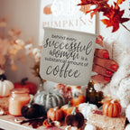 Successful Woman 14.5oz Ceramic Campfire Mug Double-Sided White Sesame Glaze BandsCo Straps