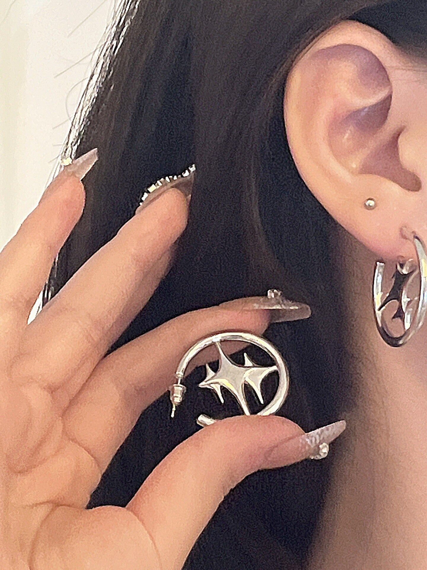 Korean Fashion Star Cross Earrings Pi-Mart