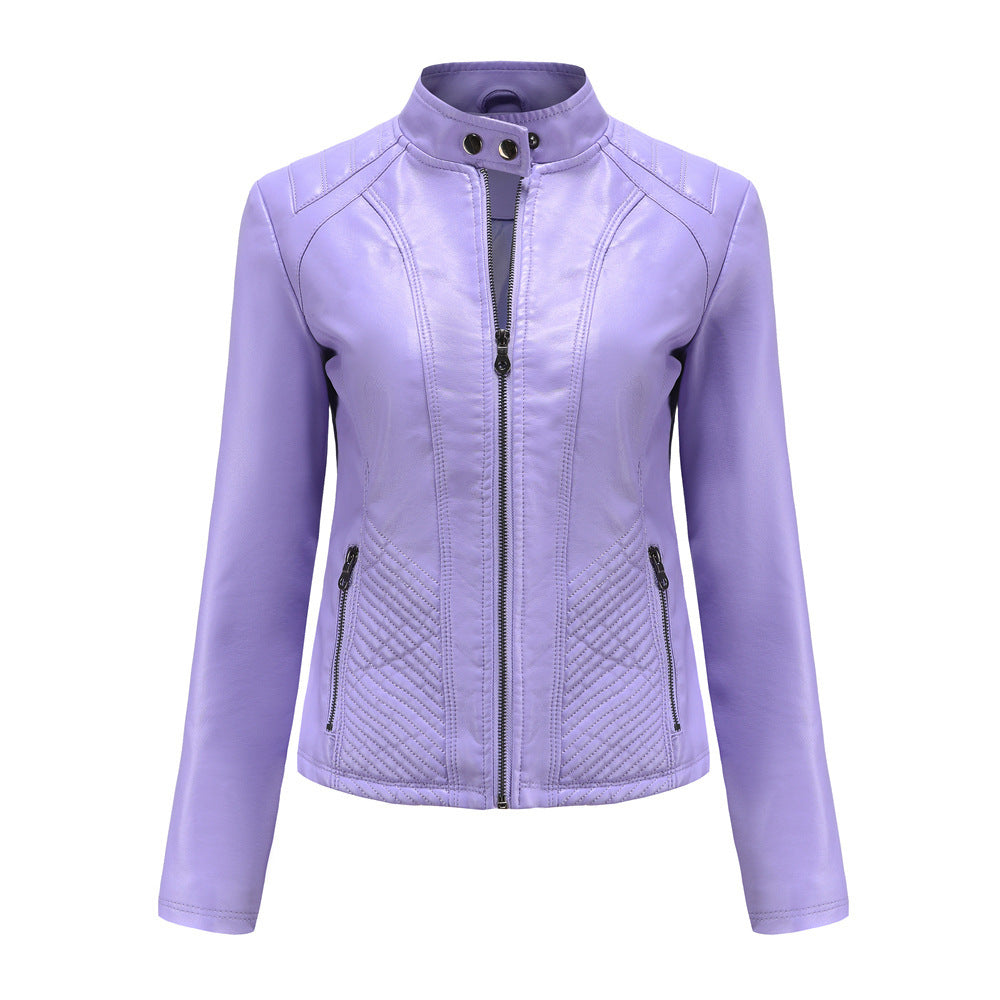 Autumn And Winter Casual Leather  Coat Long-sleeved Motorcycle Jacket Pi-Mart
