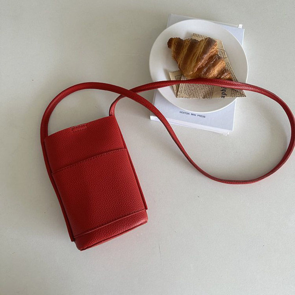 Casual crossbody mobile phone bag, simple red cute mini vertical bag, change bag female - SJB-DIAMOND ELITES