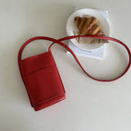 Casual crossbody mobile phone bag, simple red cute mini vertical bag, change bag female - SJB-DIAMOND ELITES