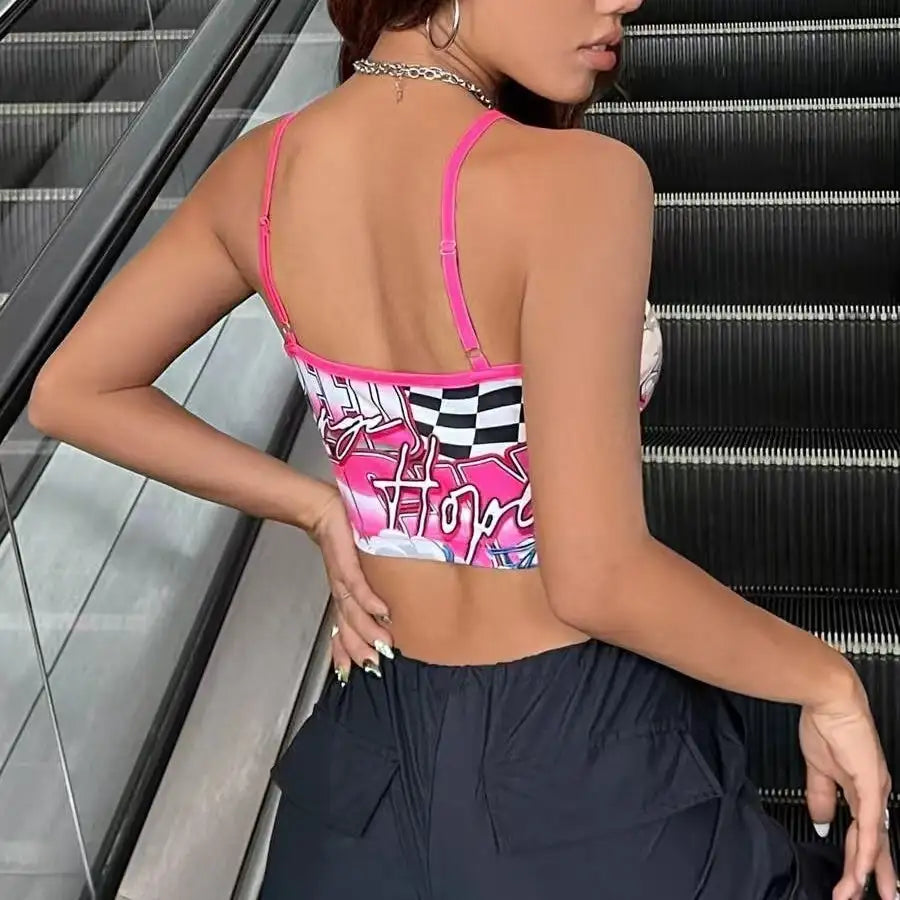 Ladies' Printed Fashionable Slimming Versatile Tank Top - SJB-DIAMOND ELITES