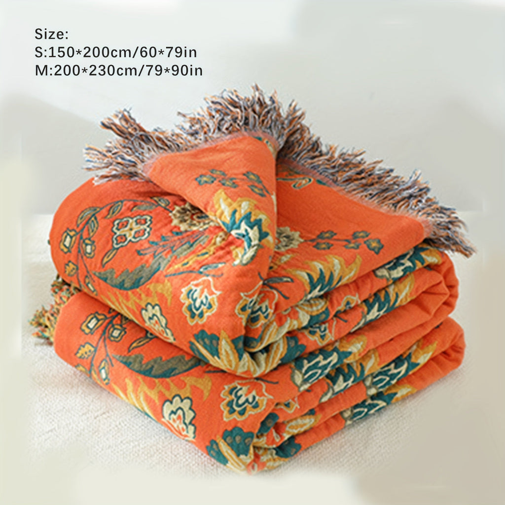 Double-Sided Tassel Sofa Cover for All Seasons - Soft and Durable Sofa Blanket for Ramadan and Beyond Lootquake LLC