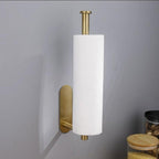 Adhesive Paper Holder Gold 304 Stainless Steel Stand Toilet Paper Towel Rack Tissue Roll Hanger For Kitchen Bathroom Free Nail Stainless Steel Toilet Tissue Roll Holder Sticky Hand Towel Hanger Vertical Or Horizontal No Drilling Stevvex