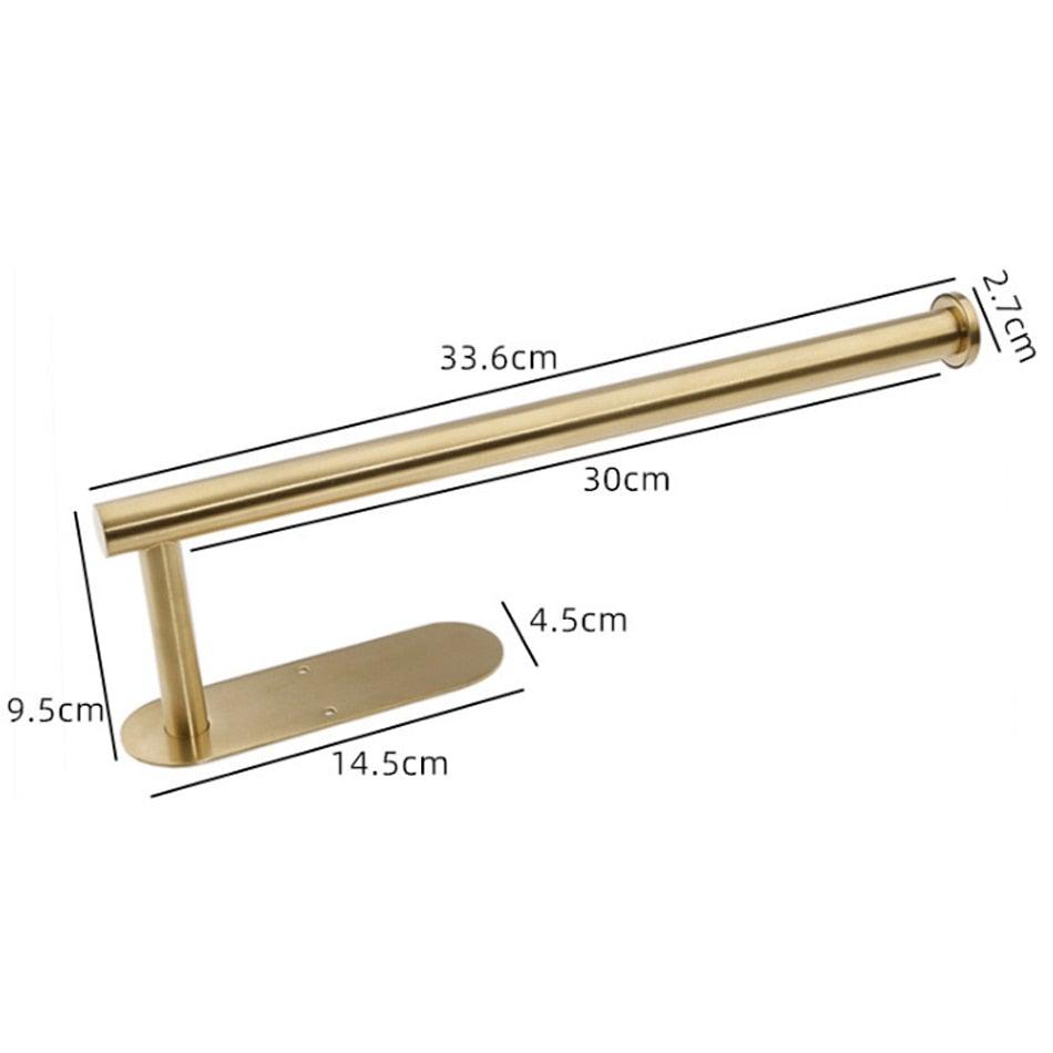 Adhesive Paper Holder Gold 304 Stainless Steel Stand Toilet Paper Towel Rack Tissue Roll Hanger For Kitchen Bathroom Free Nail Stainless Steel Toilet Tissue Roll Holder Sticky Hand Towel Hanger Vertical Or Horizontal No Drilling Stevvex