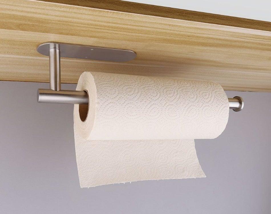 Adhesive Paper Holder Gold 304 Stainless Steel Stand Toilet Paper Towel Rack Tissue Roll Hanger For Kitchen Bathroom Free Nail Stainless Steel Toilet Tissue Roll Holder Sticky Hand Towel Hanger Vertical Or Horizontal No Drilling Stevvex