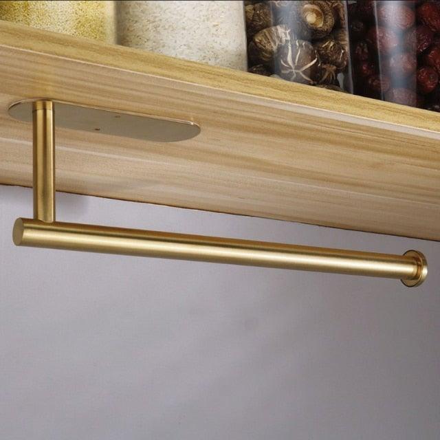 Adhesive Paper Holder Gold 304 Stainless Steel Stand Toilet Paper Towel Rack Tissue Roll Hanger For Kitchen Bathroom Free Nail Stainless Steel Toilet Tissue Roll Holder Sticky Hand Towel Hanger Vertical Or Horizontal No Drilling Stevvex
