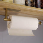 Adhesive Paper Holder Gold 304 Stainless Steel Stand Toilet Paper Towel Rack Tissue Roll Hanger For Kitchen Bathroom Free Nail Stainless Steel Toilet Tissue Roll Holder Sticky Hand Towel Hanger Vertical Or Horizontal No Drilling Stevvex