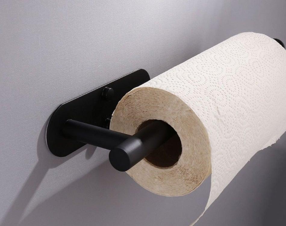 Adhesive Paper Holder Gold 304 Stainless Steel Stand Toilet Paper Towel Rack Tissue Roll Hanger For Kitchen Bathroom Free Nail Stainless Steel Toilet Tissue Roll Holder Sticky Hand Towel Hanger Vertical Or Horizontal No Drilling Stevvex