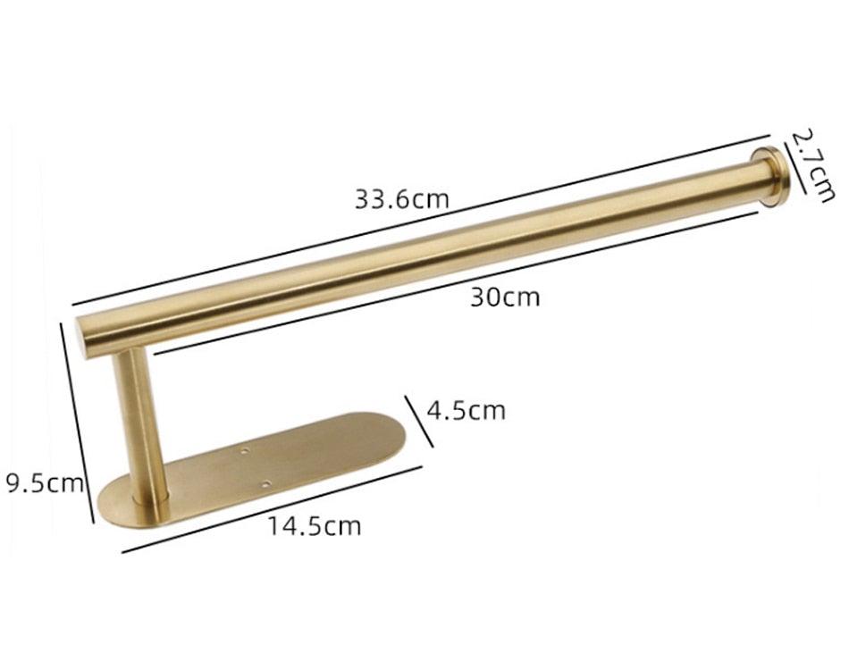 Adhesive Paper Holder Gold 304 Stainless Steel Stand Toilet Paper Towel Rack Tissue Roll Hanger For Kitchen Bathroom Free Nail Stainless Steel Toilet Tissue Roll Holder Sticky Hand Towel Hanger Vertical Or Horizontal No Drilling Stevvex