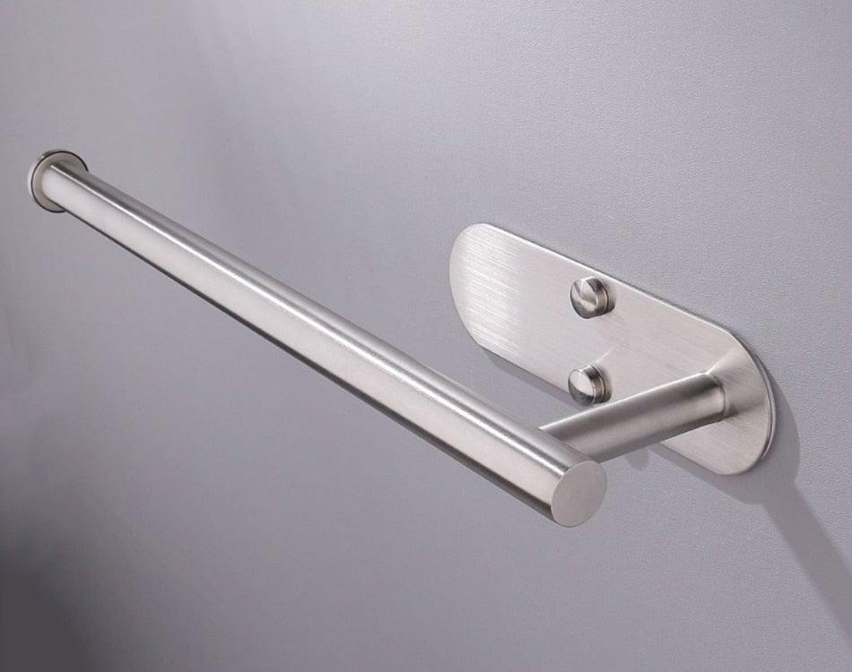 Adhesive Paper Holder Gold 304 Stainless Steel Stand Toilet Paper Towel Rack Tissue Roll Hanger For Kitchen Bathroom Free Nail Stainless Steel Toilet Tissue Roll Holder Sticky Hand Towel Hanger Vertical Or Horizontal No Drilling Stevvex