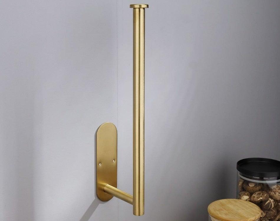 Adhesive Paper Holder Gold 304 Stainless Steel Stand Toilet Paper Towel Rack Tissue Roll Hanger For Kitchen Bathroom Free Nail Stainless Steel Toilet Tissue Roll Holder Sticky Hand Towel Hanger Vertical Or Horizontal No Drilling Stevvex