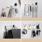 Adhesive Wall Hooks Mounted Door Key Cloth Coat Bathroom Robe Hanger Kitchen Hardware Rack Shelf Bag Hook Organizer For Hanging  Bathroom Toilet Sticky Hook Stevvex