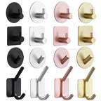 Adhesive Wall Hooks Mounted Door Key Cloth Coat Bathroom Robe Hanger Kitchen Hardware Rack Shelf Bag Hook Organizer For Hanging  Bathroom Toilet Sticky Hook Stevvex