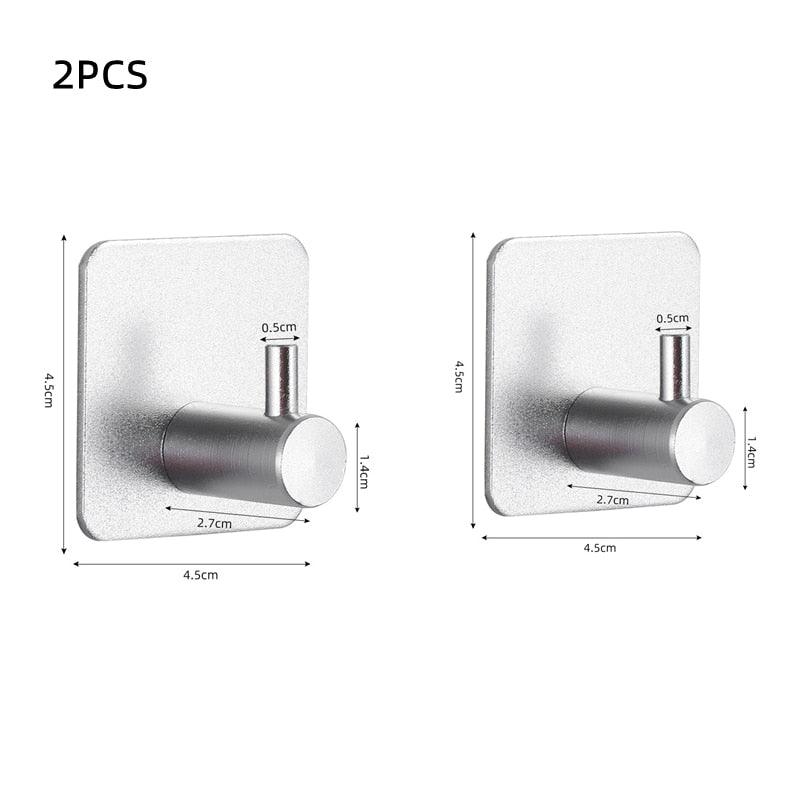 Adhesive Wall Hooks Mounted Door Key Cloth Coat Bathroom Robe Hanger Kitchen Hardware Rack Shelf Bag Hook Organizer For Hanging  Bathroom Toilet Sticky Hook Stevvex