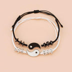 Adjustable Couple Bracelet For Friendship Relationship Girlfriend Best Charm Bracelets Rope Cord Bracelet Set Bangle For Couple Matching Puzzle Pendant Bracelet