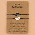 Adjustable Couple Bracelet For Friendship Relationship Girlfriend Best Charm Bracelets Rope Cord Bracelet Set Bangle For Couple Matching Puzzle Pendant Bracelet