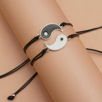 Adjustable Couple Bracelet For Friendship Relationship Girlfriend Best Charm Bracelets Rope Cord Bracelet Set Bangle For Couple Matching Puzzle Pendant Bracelet