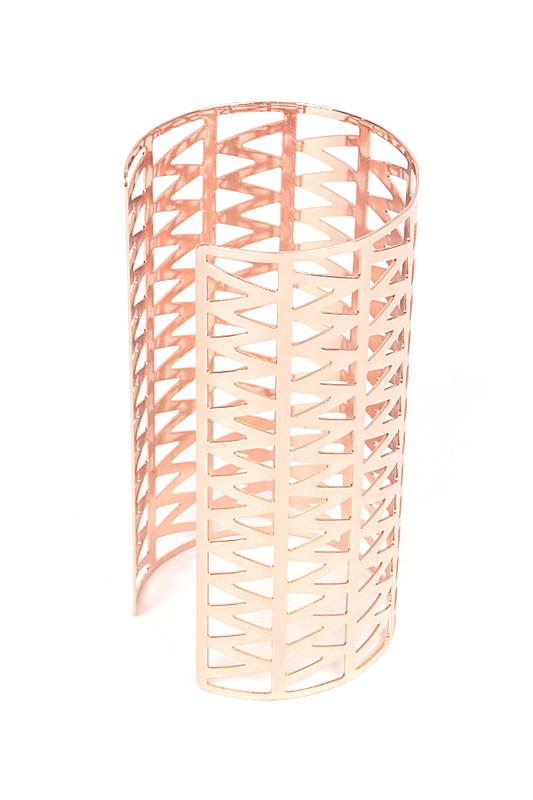 Adjustable Cutout Cuff Bangle Wide Rose Gold Bracelet