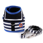 Adjustable Dog Collar Harness Leash Creative Navy Suit Style Chest Strap Rope Cats Dog Harness Leash Cute Design Chest Coverage Rope for Small Medium Dogs Cats Stevvex