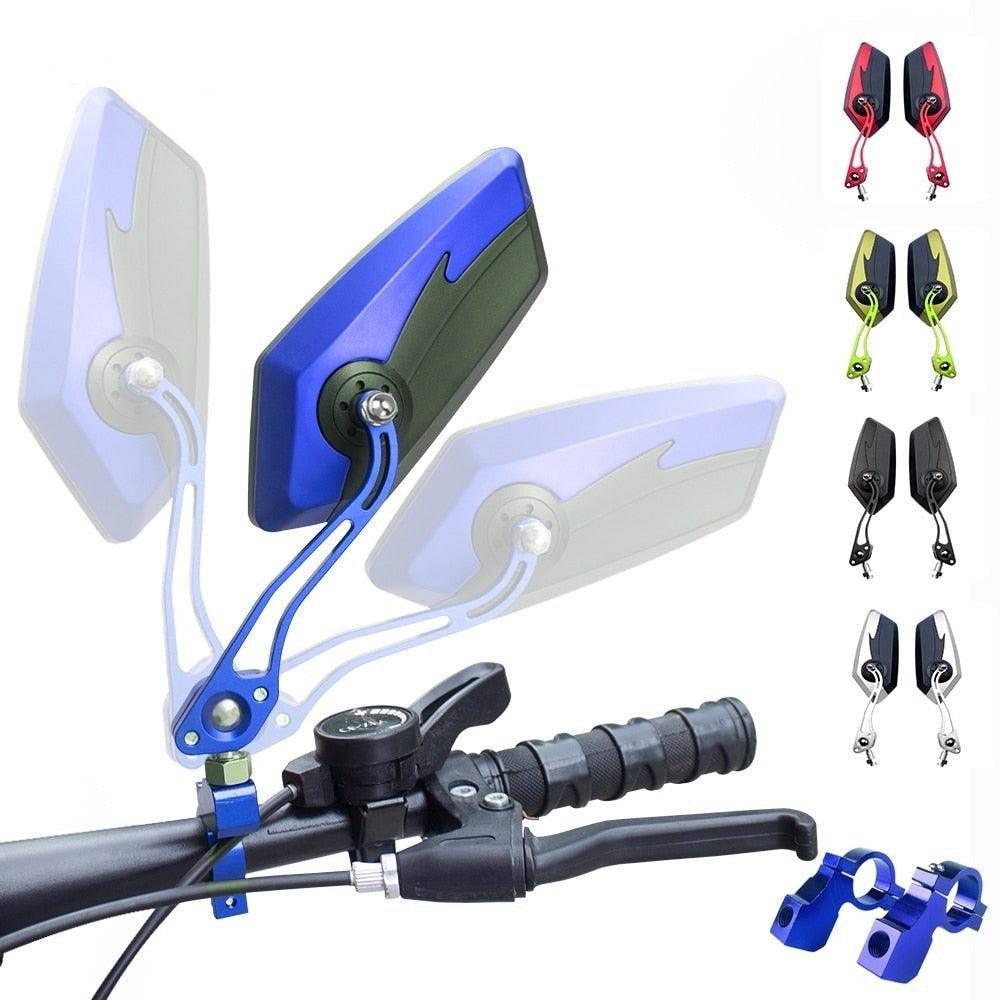 Adjustable Electric Scooter Mirrors Bicycle Rear View Mirrors Adjustable HD Clear Glass Handlebar Mounting Mirrors Universal Adjustable Rotatable Safe Handlebar Bike Rear View Mirror Stevvex