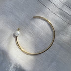 Adjustable Freshwater Pearl Bangle Minimal Handcrafted Recycled Bullet Casing BandsCo Straps