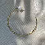 Adjustable Freshwater Pearl Bangle Minimal Handcrafted Recycled Bullet Casing BandsCo Straps