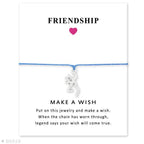 Adjustable Friendship Jewelry With Card Make a Wish Silver Elk Deer Antlers Charm Bracelets Matching Lovely Charm Bracelets For Mom Daughter Best Friends Couple Family Stevvex