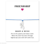 Adjustable Friendship Jewelry With Card Make a Wish Silver Elk Deer Antlers Charm Bracelets Matching Lovely Charm Bracelets For Mom Daughter Best Friends Couple Family Stevvex