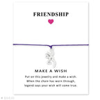 Adjustable Friendship Jewelry With Card Make a Wish Silver Elk Deer Antlers Charm Bracelets Matching Lovely Charm Bracelets For Mom Daughter Best Friends Couple Family Stevvex